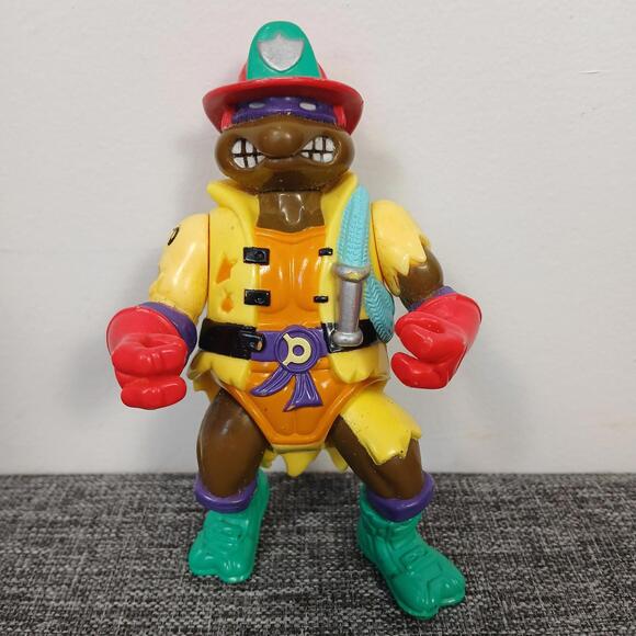 Other - 1991 Donatello Firefighter TMNT Playmates Figure Vintage 4.5" Mirage Studios